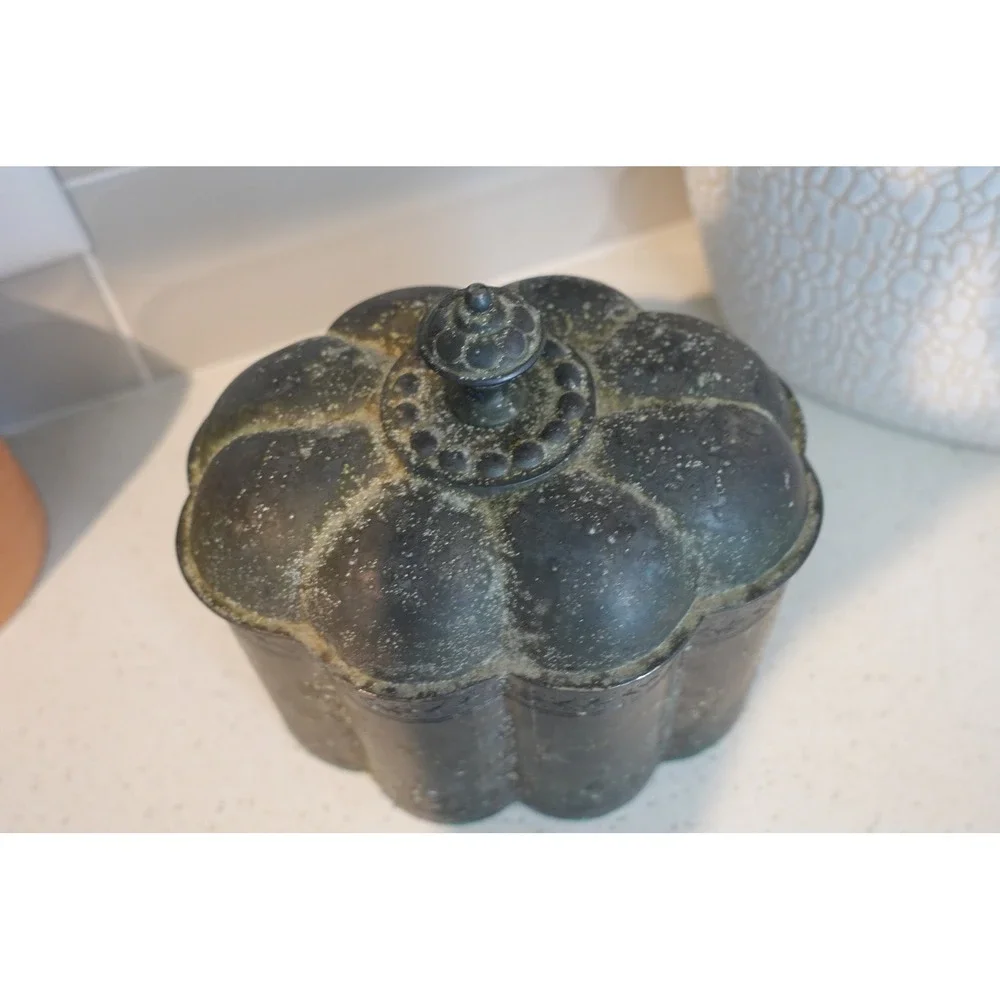 VTG Godinger Ornate Metal Trinket Box Jewelry Box Decorative Lidded‎ Container